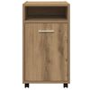 vidaXL Armoire avec roues chêne artisanal 33x38x60cm bois d'ingénierie
