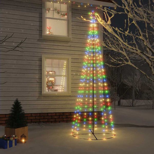 vidaXL Arbre de No&euml;l c&ocirc;ne 310 LED Color&eacute;es 100x300 cm