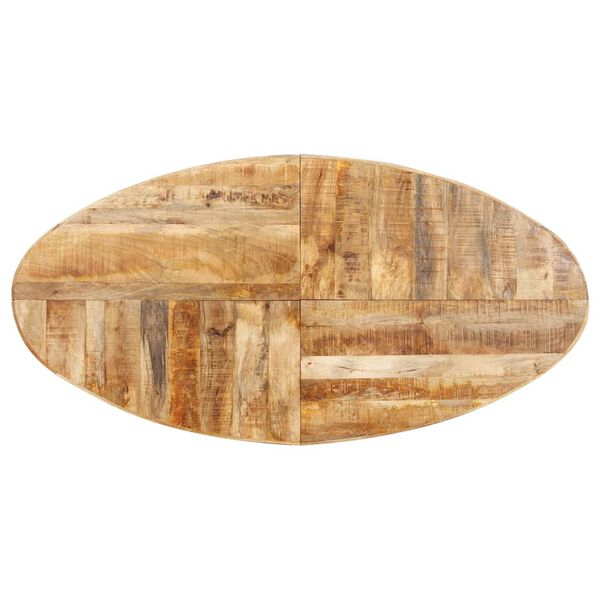 vidaXL Table à dîner ovale 200x100x75 cm Bois de manguier brut