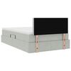 vidaXL Lit de Rangement avec matelas Gris clair 120 x 190 cm Velours