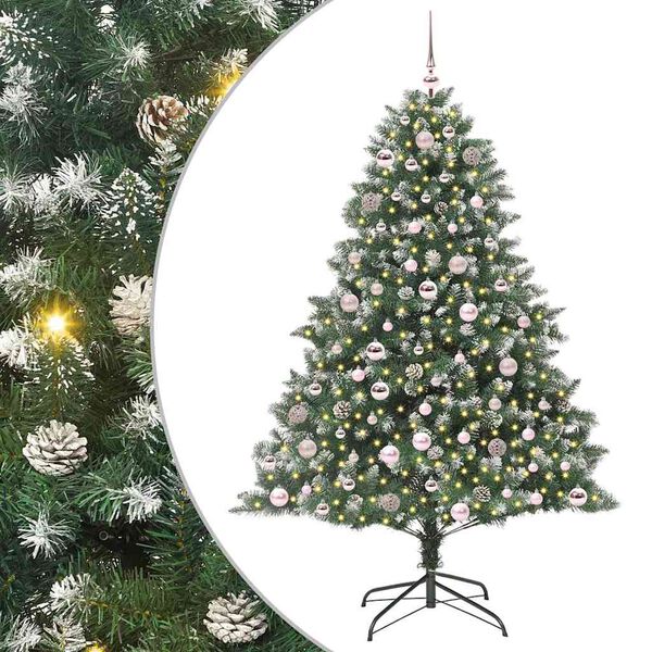 vidaXL Sapin de Noël artificiel avec 300 LED Vert 126 x 126 x 180 cm