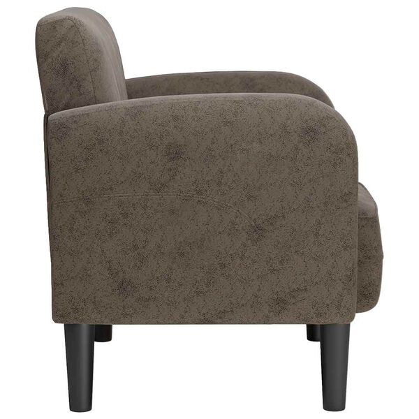 vidaXL Chaise de canap&eacute; avec accoudoirs gris fonc&eacute; 54 cm similicuir