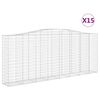 vidaXL Paniers &agrave; gabions arqu&eacute;s 15 pcs 400x50x160/180 cm fer galvanis&eacute;