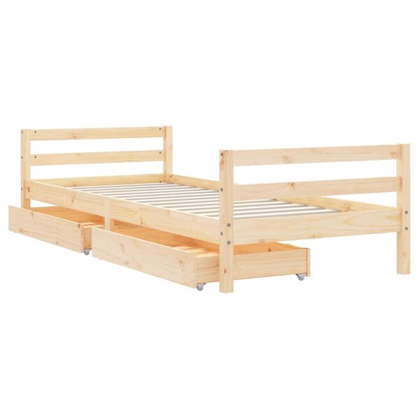 vidaXL Cadre de lit pour enfants gris 80x200 cm bois de pin massif