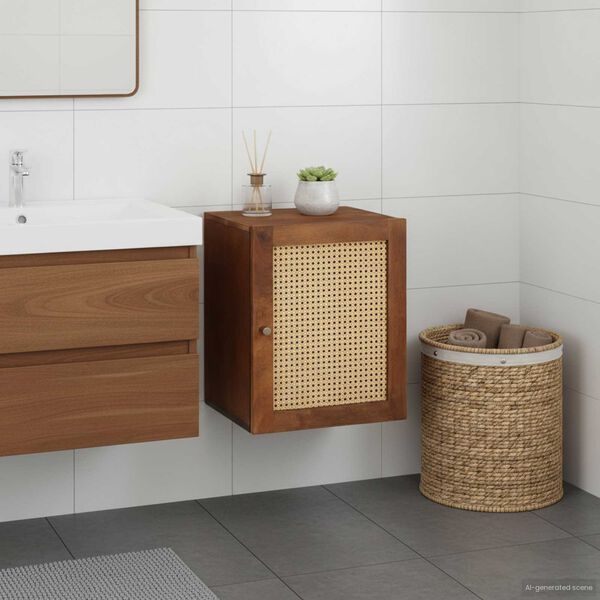 vidaXL Cabinet de salle de bain avec étagère Marron 38 x 33,5 x 48 cm
