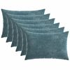 vidaXL Housse de coussin 6 pc HEERLEN Bleu 30 x 50 cm Tissu Chenille
