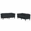 vidaXL Ensemble de canap&eacute;s 2 pcs noir velours