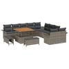 vidaXL Ensemble de canap&eacute; de jardin 13 pc Gris polyrotin