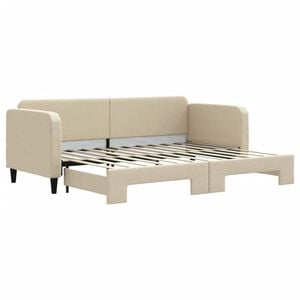 vidaXL Lit de jour avec gigogne sans matelas cr&egrave;me 80x200 cm