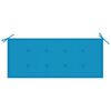vidaXL Banc Batavia avec coussin bleu 120 cm Bois de teck massif
