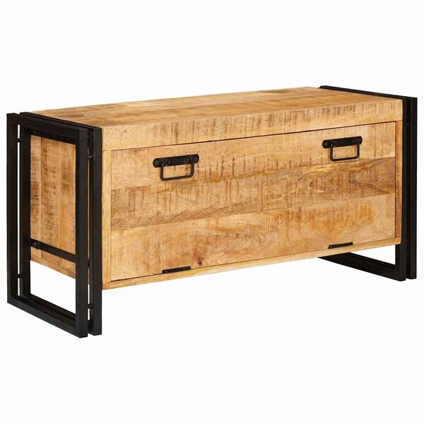 vidaXL Cabinet &agrave; chaussures avec stockage Marron Bois de mangue massif