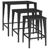 vidaXL Tables gigognes de jardin 3 pcs noir résine tressée