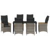 vidaXL Ensemble de salle &agrave; manger pour jardin 7 pcs Gris polyrotin
