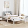 vidaXL Cadre de lit Blanc et gris clair 90 x 190 cm Bois massif en pin