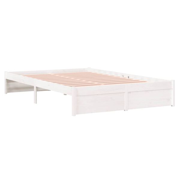 vidaXL Cadre de lit sans matelas blanc bois massif 120x200 cm