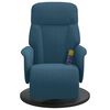 vidaXL Fauteuil inclinable de massage avec repose-pied bleu velours