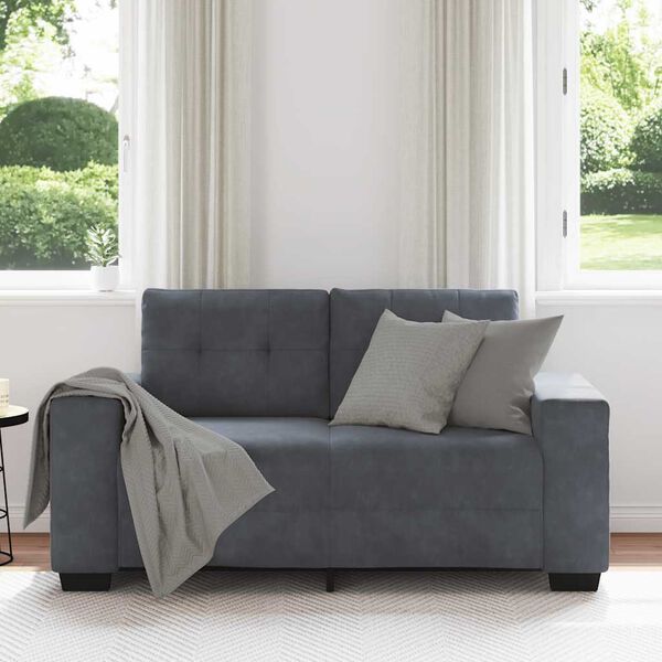 vidaXL Canapé causeuse gris foncé 120 cm velours