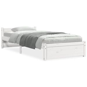 vidaXL Cadre de lit sans matelas blanc bois massif 75x190 cm