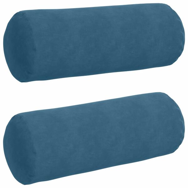 vidaXL Coussins d'accent 2 pcs Bleu Ø 25 x 70 cm