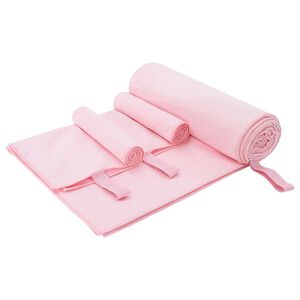 vidaXL Set de serviettes de sport 3 pcs Rose Polyester et Polyamide