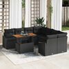 vidaXL Ensemble de canap&eacute; de jardin 9 pcs Noir Poly rotin