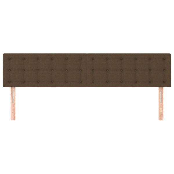 vidaXL T&ecirc;tes de lit 2 pcs Marron Fonc&eacute; 80x5x78/88 cm Tissu