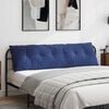vidaXL Coussin de Dos Bleu police 180 x 50 cm Tissu en velours c&ocirc;tel&eacute;
