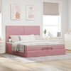 vidaXL Cadre de lit ottoman avec matelas rose 200x200 cm velours