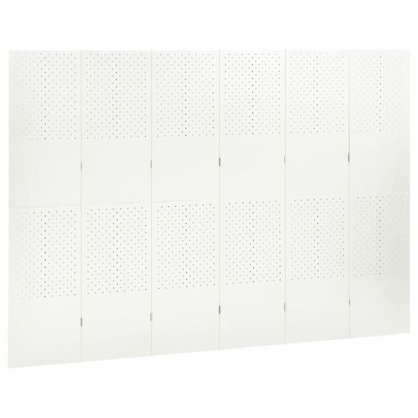 vidaXL Cloisons de s&eacute;paration 6 panneaux 2 pcs Blanc 240x180 cm Acier