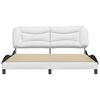 vidaXL Cadre de lit sans matelas Hvar blanc et noir 180x200 cm similicuir