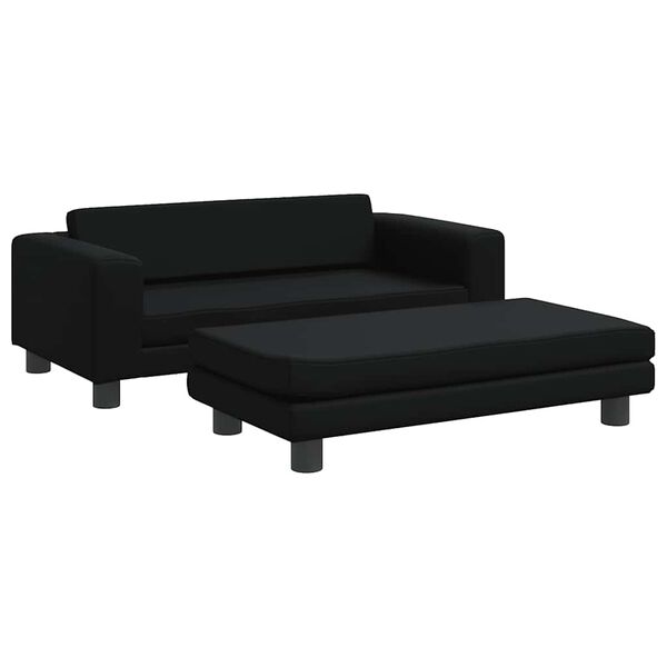 vidaXL Canap&eacute; avec repose-pied pour enfants noir 100x50x30 cm