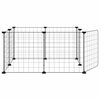 vidaXL Cage pour animaux de compagnie &agrave; 8 panneaux avec porte, noire, 35 x 35 cm, acier