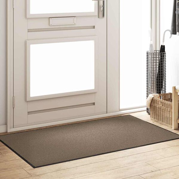 vidaXL Tapis d'entr&eacute;e Autre Beige et Noir 90 x 150 cm
