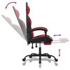 vidaXL Chaise de jeu pivotante et repose-pied Noir et rouge Similicuir