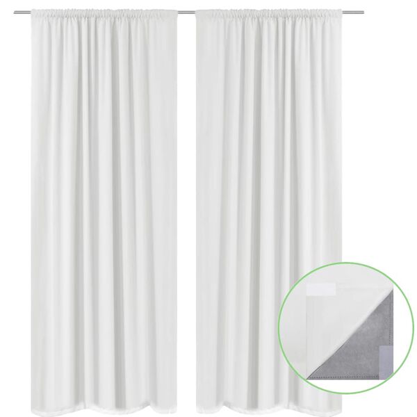 vidaXL Rideau occultant 2 pcs &agrave; double couche 140 x 245 cm Blanc