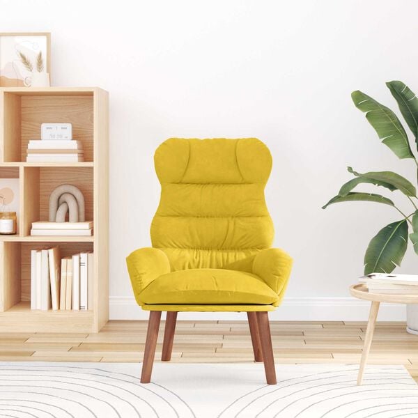 vidaXL fauteuil Jaune 69 x 74 x 93 cm Velours