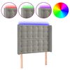 vidaXL T&ecirc;te de lit &agrave; LED Gris clair 83x16x118/128 cm Velours