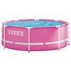 INTEX Piscine hors-sol avec cadre en m&eacute;tal Rose 244 x 76 cm PVC
