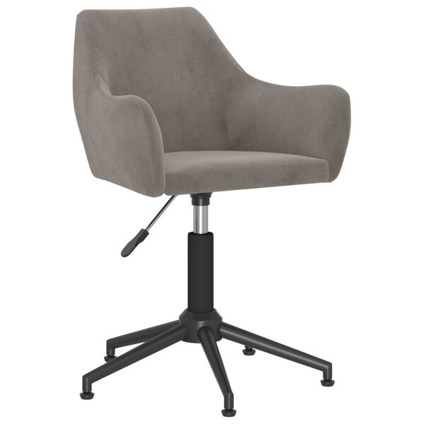 vidaXL Chaises pivotantes &agrave; manger lot de 2 gris clair velours