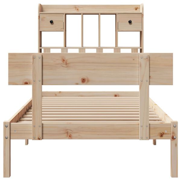 vidaXL Lit biblioth&egrave;que sans matelas 75x190 cm bois de pin massif