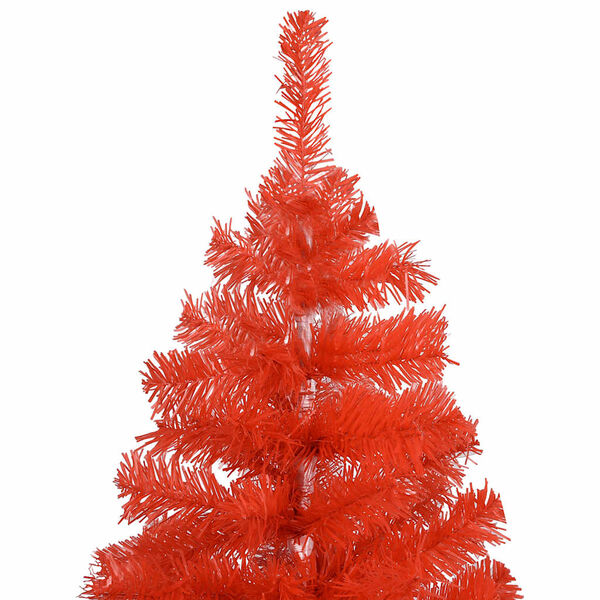 vidaXL Arbre de No&euml;l artificiel pr&eacute;-&eacute;clair&eacute; et boules rouge 120 cm PVC