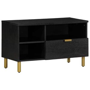 vidaXL Meuble TV noir 80x33x46 cm bois d'ing&eacute;nierie