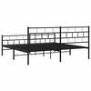 vidaXL Cadre de lit m&eacute;tal sans matelas avec pied de lit noir 193x203cm
