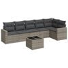 vidaXL Salon de jardin avec coussins 7 pcs gris r&eacute;sine tress&eacute;e