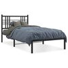 vidaXL Cadre de lit m&eacute;tal sans matelas avec t&ecirc;te de lit noir 100x190cm