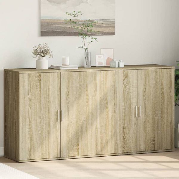 vidaXL Buffets 2 pcs chêne sonoma 79x38x80 cm bois d'ingénierie