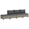 vidaXL 4 pc Ensemble de Salon en Rotin avec Coussins GENDT Gris Kubu