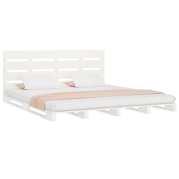 vidaXL Cadre de lit sans matelas blanc 180x200 cm bois massif de pin