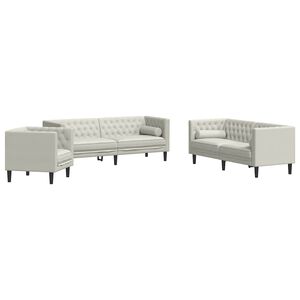 vidaXL Ensemble de canap&eacute; Chesterfield et traversins 3pcs velours