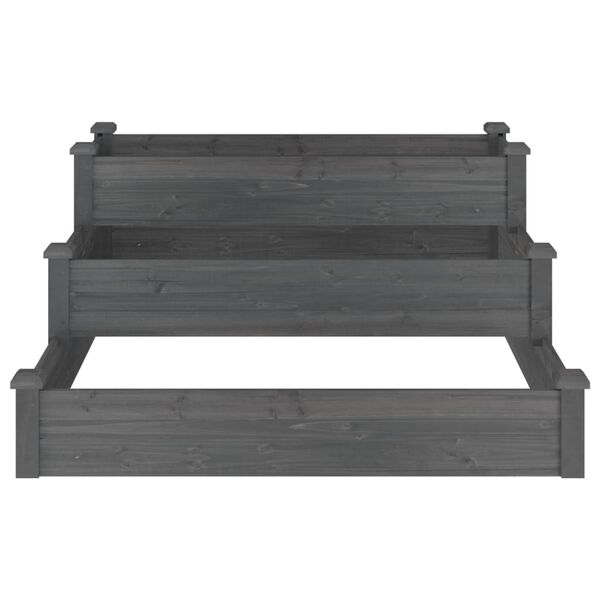 vidaXL Lit surélevé de jardin gris 120x120x56 cm bois massif de sapin